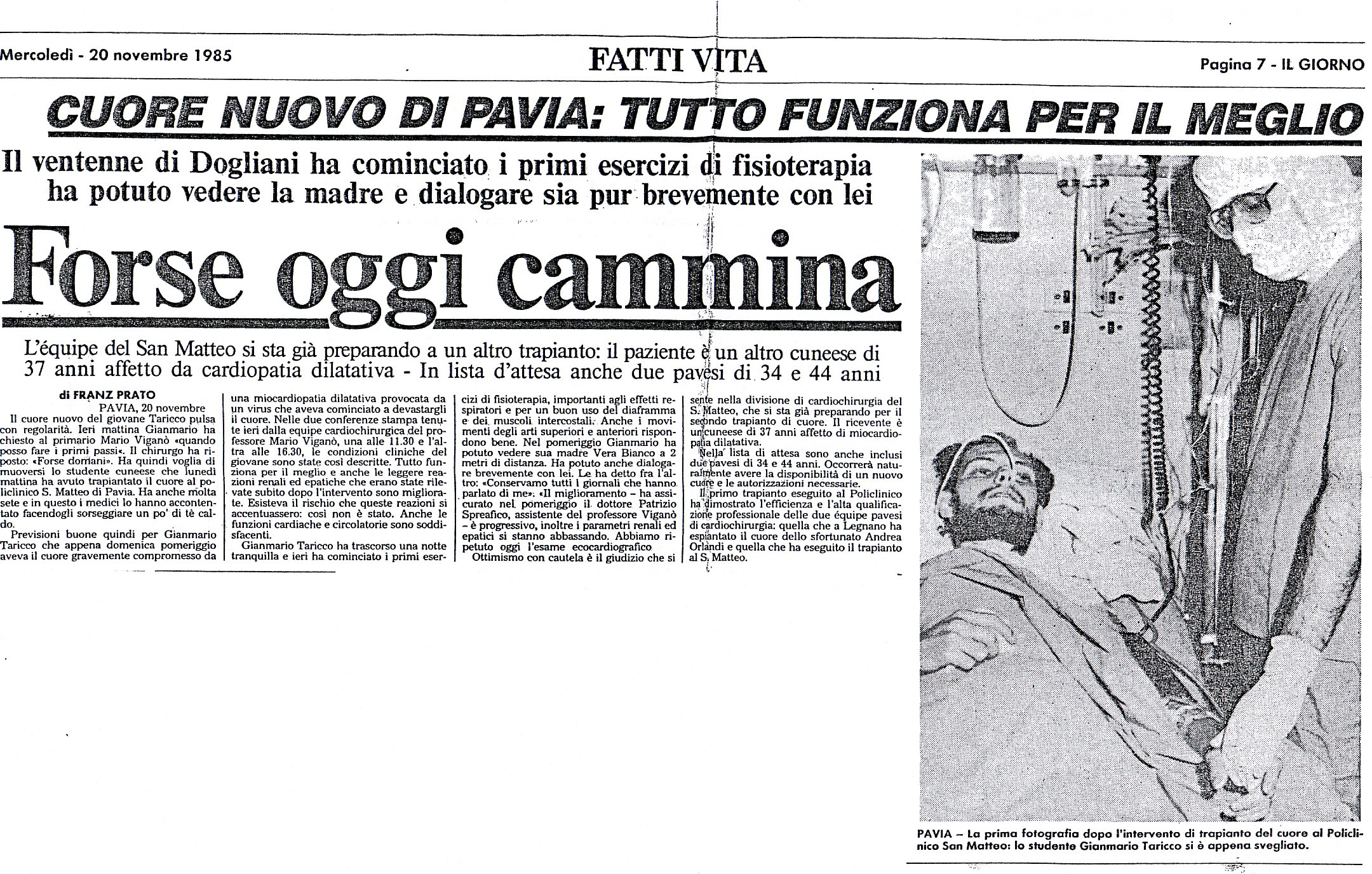 Il giorno prima foto trapianto GianMario Taricco con il Dott. Vincenzo Vigna